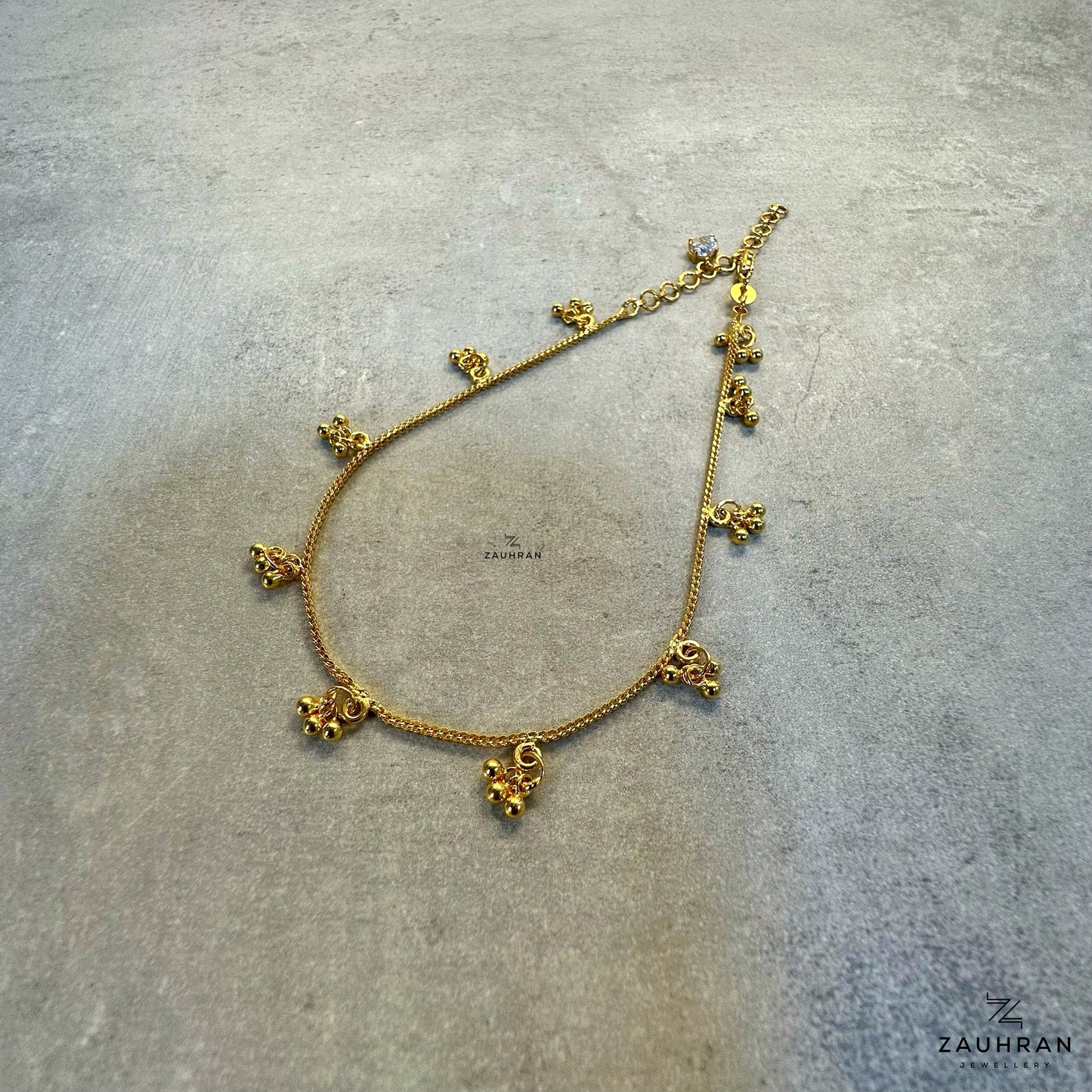 Anklet handmade in 22K carat solid gold