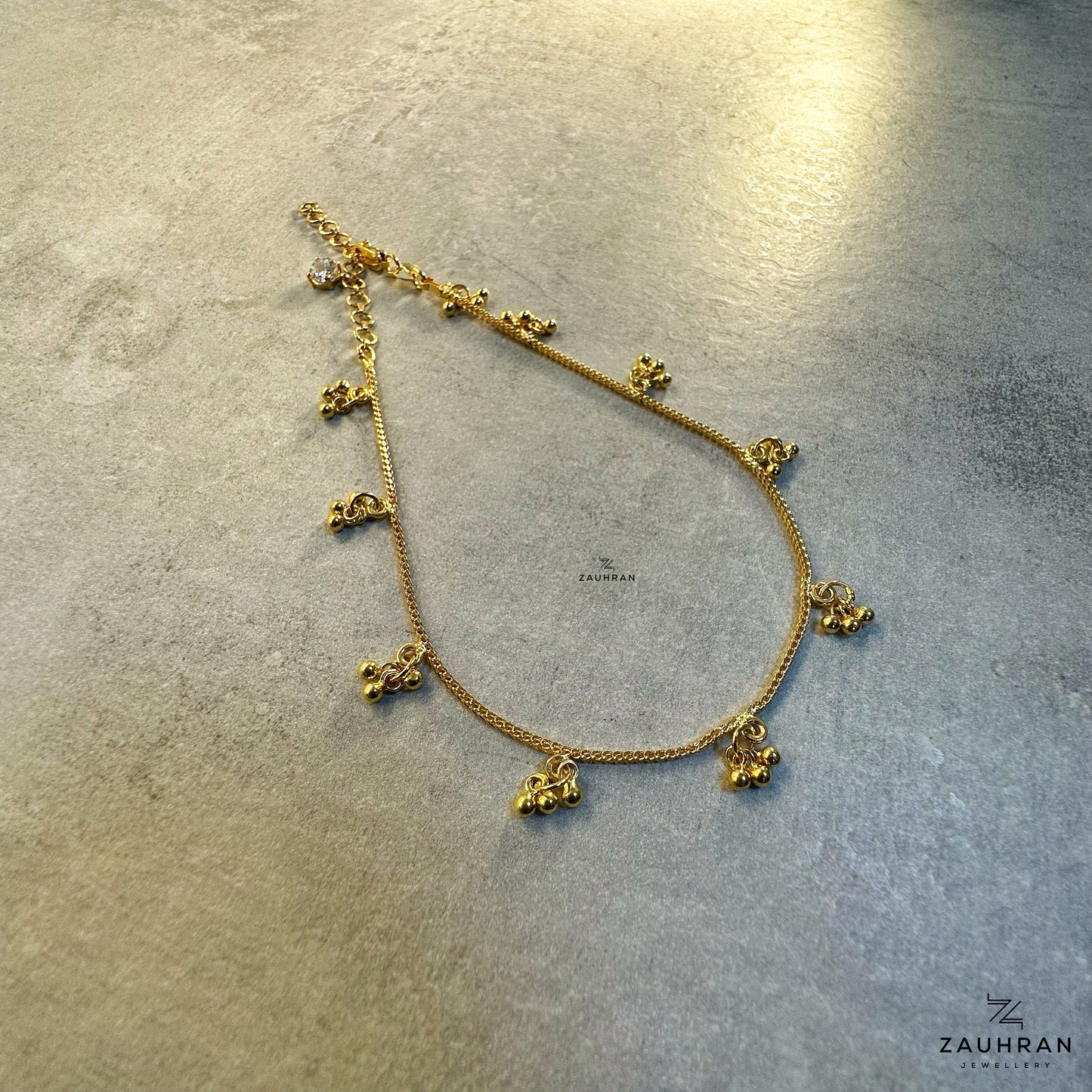 Anklet handmade in 22K carat solid gold